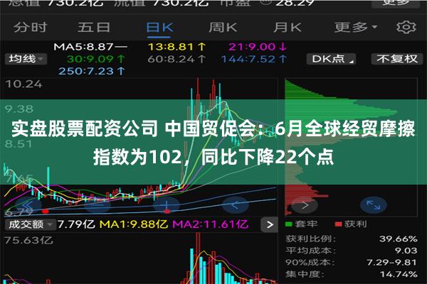 实盘股票配资公司 中国贸促会：6月全球经贸摩擦指数为102，同比下降22个点